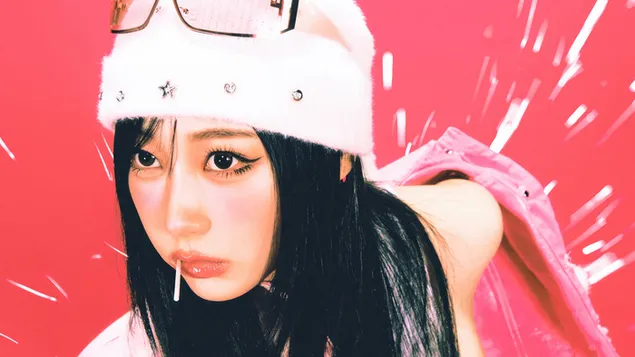 giselle di aespa per le riprese del video musicale di 'hot mess' scarica