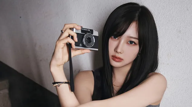 giselle cua aespa trong buoi quay mv 'live my life' tai xuong