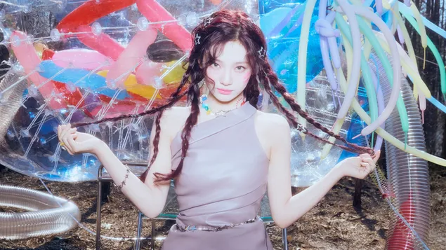 Ningning แห่ง Aespa ใน MV 'Long Chat (#♥)' 4K วอลเปเปอร์