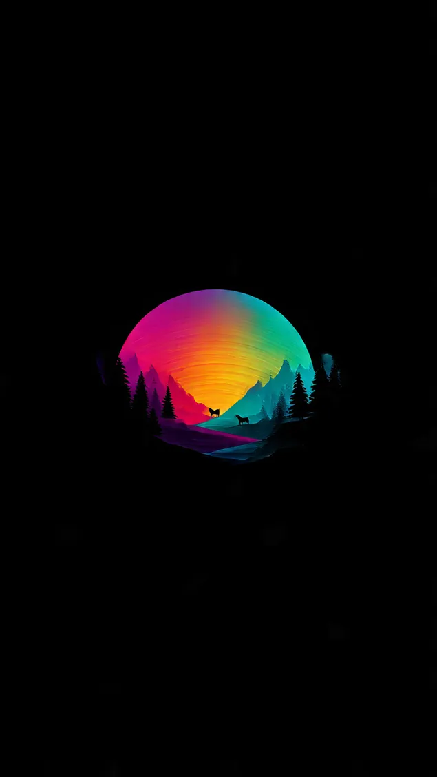 Естетска AMOLED месечина 2K тапет