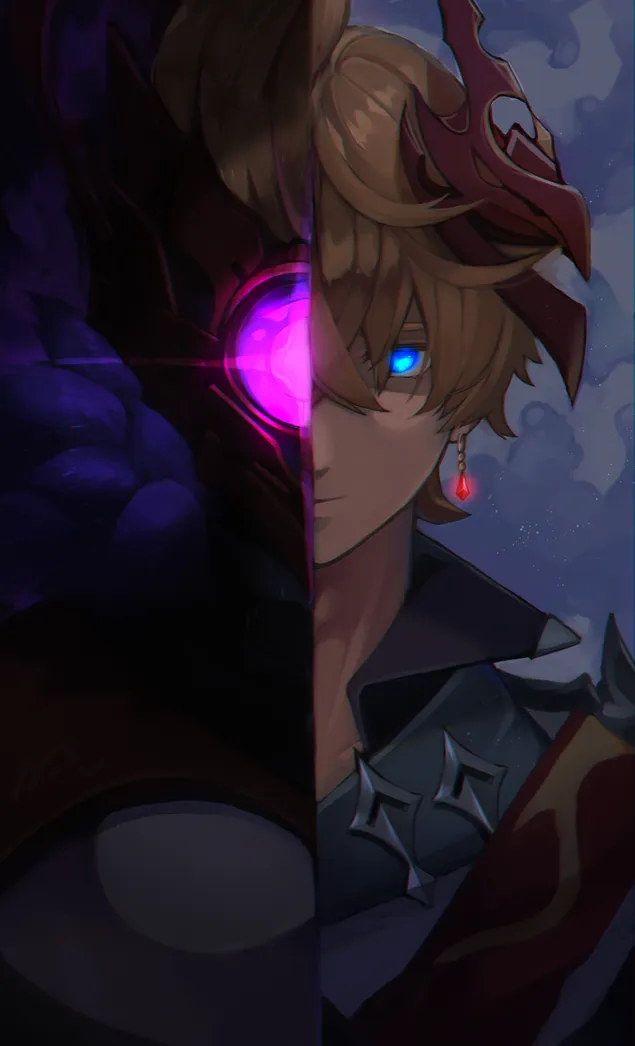 Taustpilt Eetri poolkuradi pilk | Ganshini mõju 2K