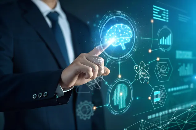 AI-gestuurde besluitvorming, de toekomst van zakendoen en technologie 4K achtergrond