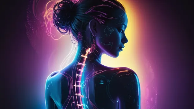 Девојка со вештачка интелигенција HD тапет