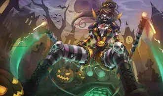 Akali halloweenje 4K háttérkép