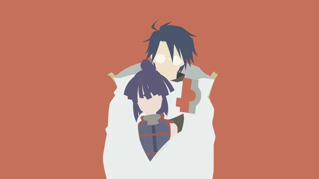 Akatsuki i Shiroe z Log Horizon 4K tapeta