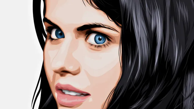 Alexandra Daddario's hypnotizing blue eyes art work  2K wallpaper