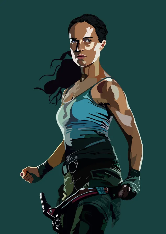 Шпалери Алісія Вікандер - розкрадачка гробниць!! 2K