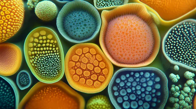 גרגרי אבקה דמויי חייזרים: חקר מאקרו 4K טפט