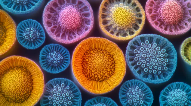 textures alienigenes dels grans de pol*len magnificats baixada