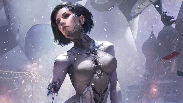 《阿丽塔：战斗天使》电影中的阿丽塔（电子人） 4K 壁纸