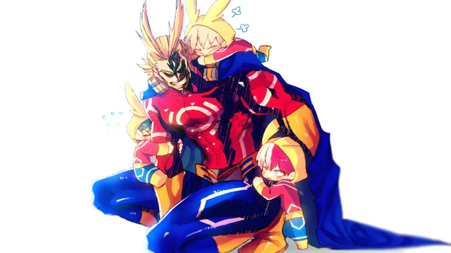All Might With Hero Niños
