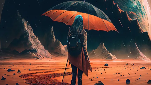 เดินคนเดียวในจักรวาลไปยังดาวเคราะห์ที่ไม่รู้จัก 4K วอลเปเปอร์