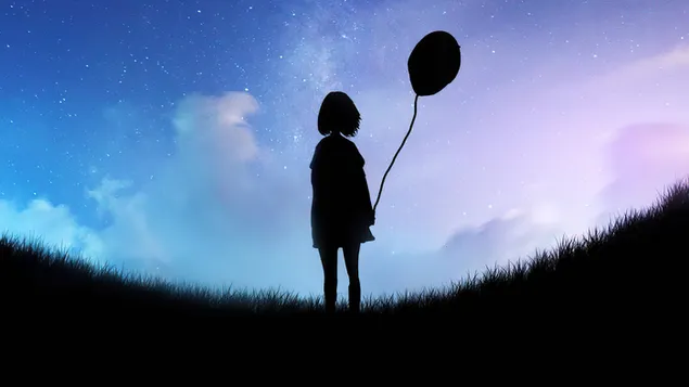 Tapeta Sám temný tieň osamelého dievčaťa 4K