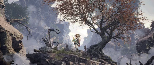 美丽自然景点中的孤独少女| 甘信冲击 8K 壁纸