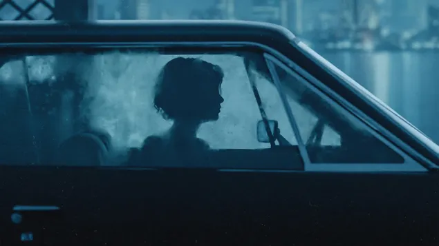 Samo dekle v avtu 4K ozadje