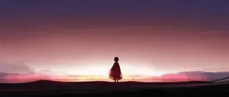 chica sola viendo la puesta de sol de la naturaleza descargar