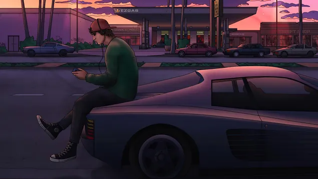 ผู้ชายคนเดียวกำลังสนุกสนานกับบริษัทที่โดดเดี่ยวของเขา 4K วอลเปเปอร์