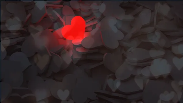 Zemra e kuqe e vetme 4K sfond