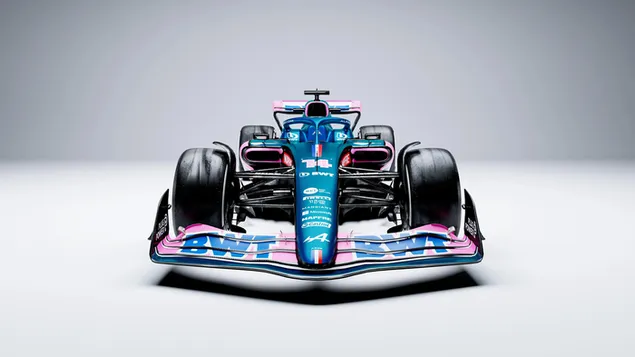 Muat turun Alpine A522 Formula 1 2022 kereta baharu warna biru pandangan hadapan