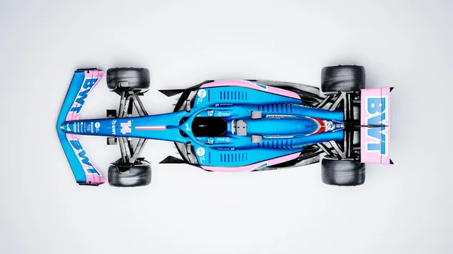 Alpine A522 Formule 1 2022 nieuwe auto blauwe kleur bovenaanzicht