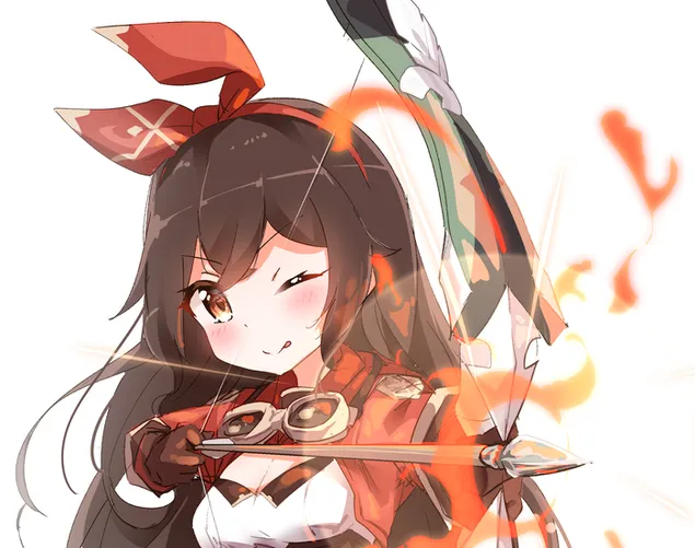 amber esta mirando com bow | impacto genshin download