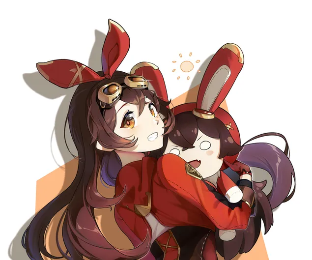 แอมเบอร์เล่นกับตุ๊กตาของเธอ (Ganshin Impact) 2K วอลเปเปอร์