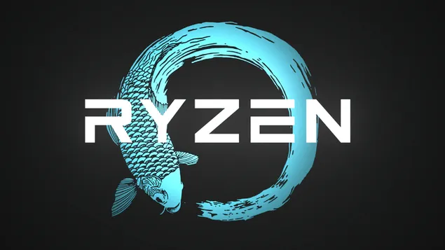 'AMD Ryzen' Blauwe Koi Vis LOGO