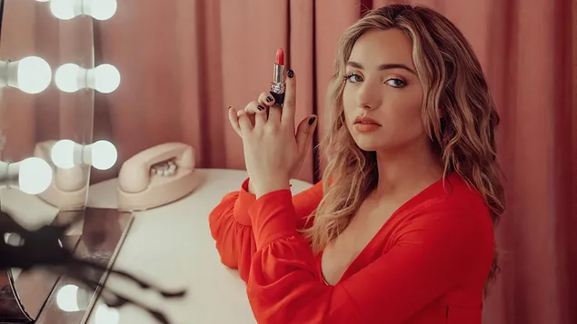 Pelakon Amerika 'Peyton List' dalam Wielding Peace Photoshoot 4K kertas dinding