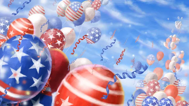 Balon Bendera Amerika HD wallpaper