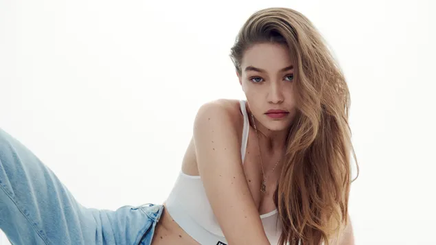 Amerikaanse model 'Gigi Hadid' in Calvin Klein-fotosessie aflaai