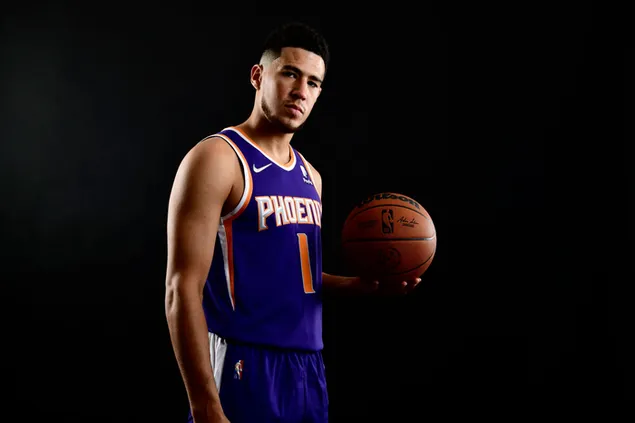 Den amerikanske professionella basketspelaren Devin Booker 2K bakgrund