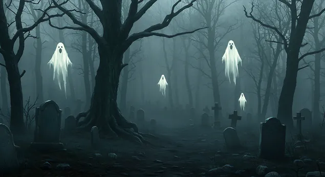 유령의 속삭임 숲 2K 배경화면