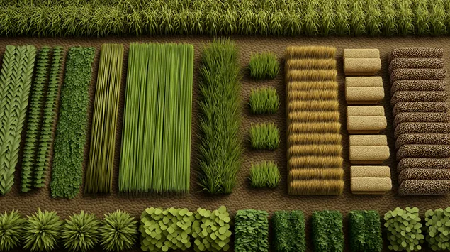 goc nhin tu tren cao cua cac mau cay co ket cau tai xuong