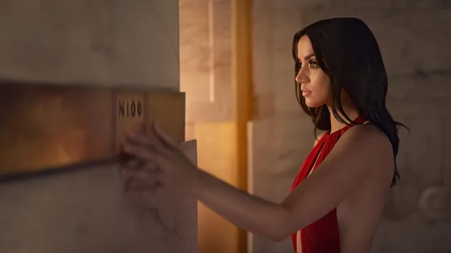 'אנה דה ארמאס' בשמלה אדומה 4K טפט