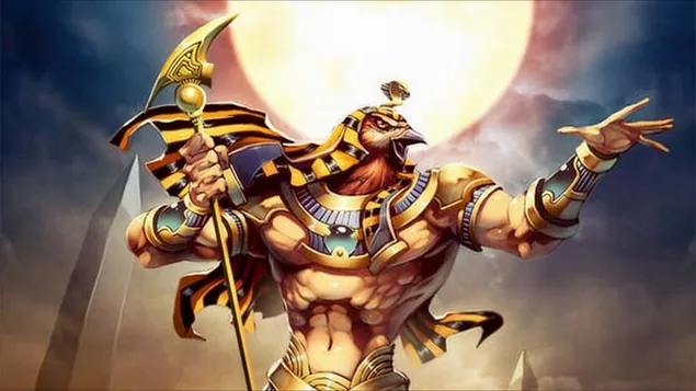 Antiguo dios egipcio Horus 4K fondo de pantalla