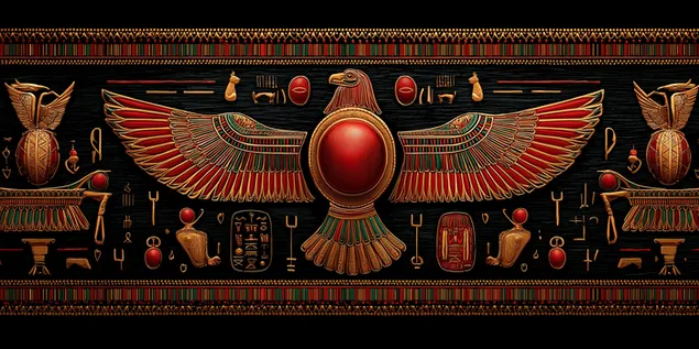 scultura in rilievo raffigurante il dio falco sacro dell'antico egitto, horus scarica