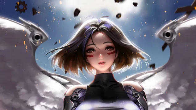 Taustakuva Enkeli "Alita" elokuvasta "Alita: Battle Angel" (elokuva) 4K