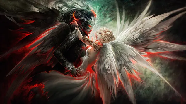 Engel und Dämon 4K Hintergrundbild