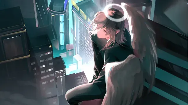 来自电锯人的城市中的天使魔鬼 4K 壁纸