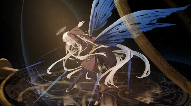 Tapeta Anjelské dievča s motýlími krídlami 2K