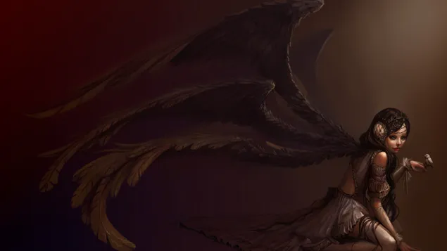 นางฟ้าปีกดำ 2K วอลเปเปอร์