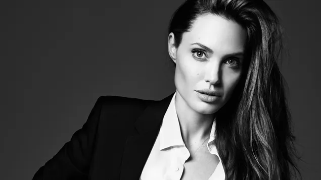 'Angelina Jolie' en la sesión de fotos de la revista Elle (BG monocromática) descargar