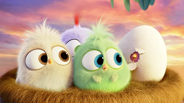 Angry birds game and animation series baby birds and bird egg