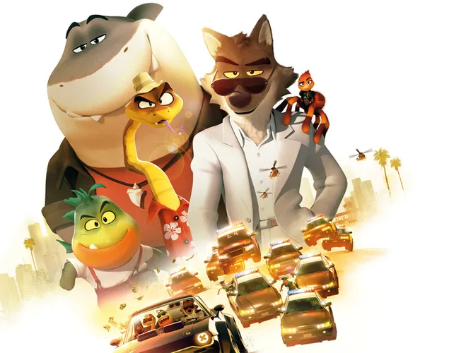 Geanimeerde overvalfilm schurken filmbeelden voor het bewerken van Dreamworks-animatie 2K achtergrond