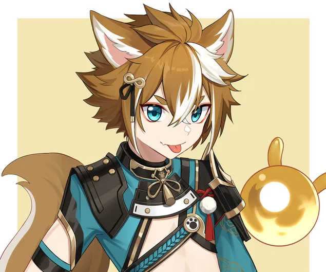 Anime cat boy Gorou | Genshin Impact  2K wallpaper