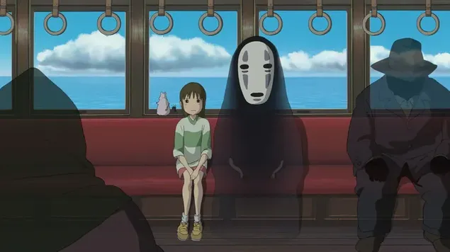 Tapeta Anime - Chihiro a No-Face cesta vo vlaku HD