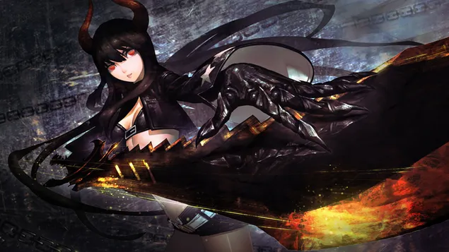 アニメファンタジーガールブラックゴールドソー 8K 壁紙