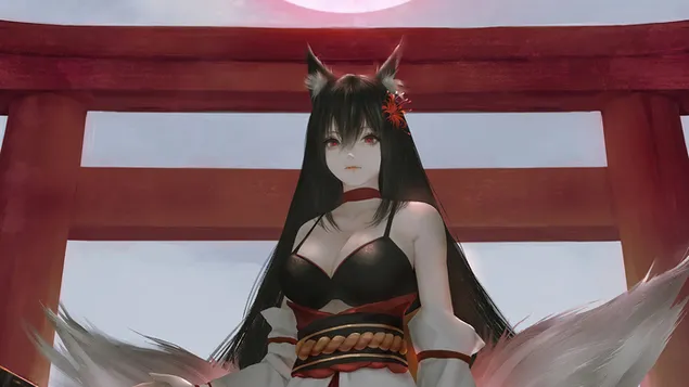 Vajza e dhelprave anime 4K sfond