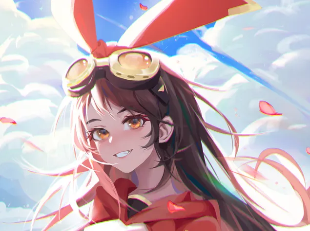 สาวการ์ตูนอำพันหน้าแดง (Ganshin Impact) 2K วอลเปเปอร์