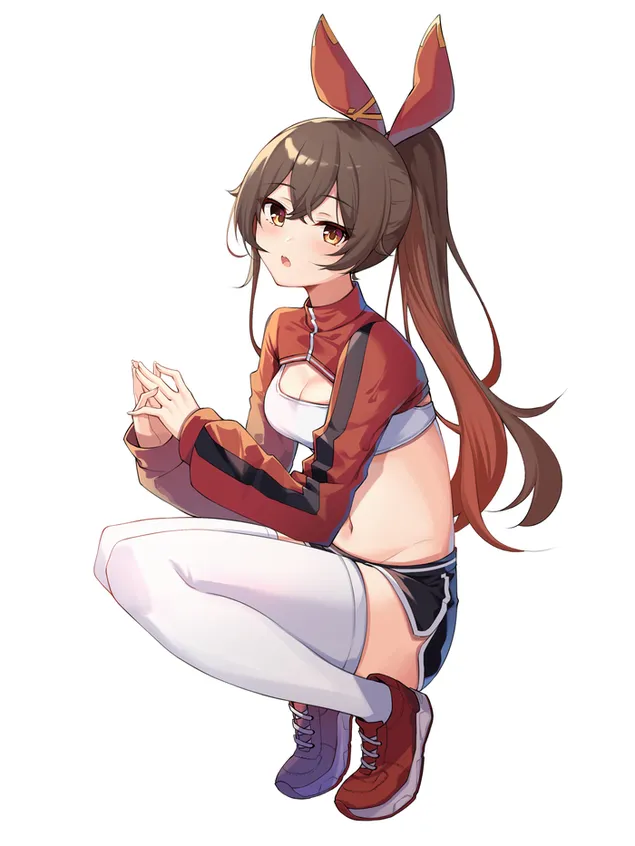 anime tytto amber kauniit ruskeat silmat | genshin vaikutus lataa